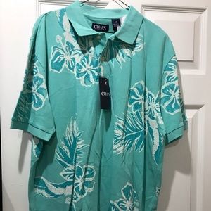 CHAPS Ralph Lauren Lead Table Hawaiian Polo Mens L